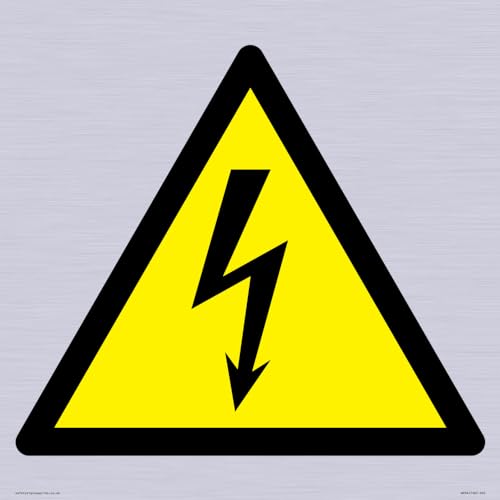 W012 Warnschild "Warning: Electrity", 400 x 400 mm, S40 von Viking Signs