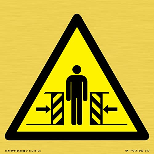 W019 Warnung: Crushing Schild – 100 x 100 mm – S10 von Viking Signs