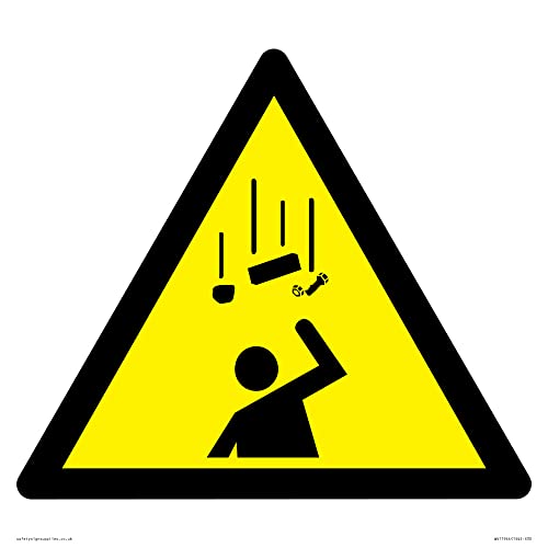 W035 Warnschild "Warning: Falling objects s", 300 x 300 mm, S30 von Viking Signs