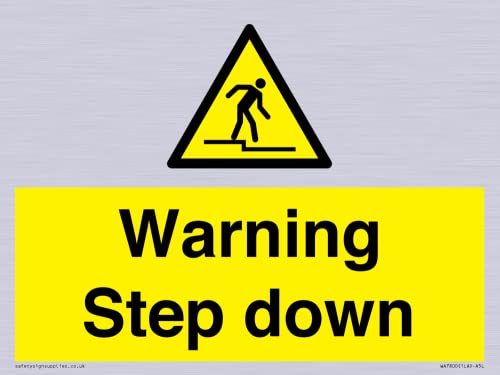 Warnschild "Step Down", 200 x 150 mm, A5L von Viking Signs
