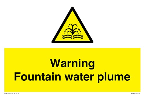 Warnschild "Warning Fountain Water Plume", 300 x 200 mm, A4L von Viking Signs