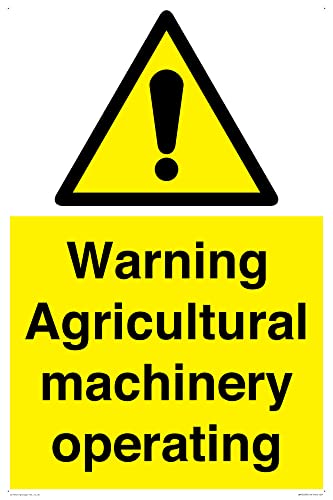 Warnschild mit Aufschrift "Warning Agricultural Machines Operation", 400 x 600 mm, A2P von Viking Signs
