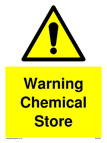Warnschild mit Aufschrift"Warning Chemical Store", 150 x 200 mm, A5P, 5 Stück von Viking Signs