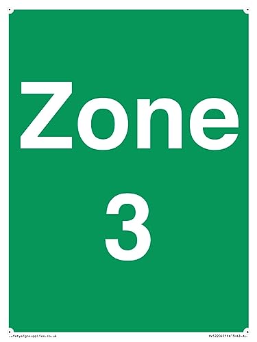 Zone 3 Schild – 150 x 200 mm – A5P von Viking Signs
