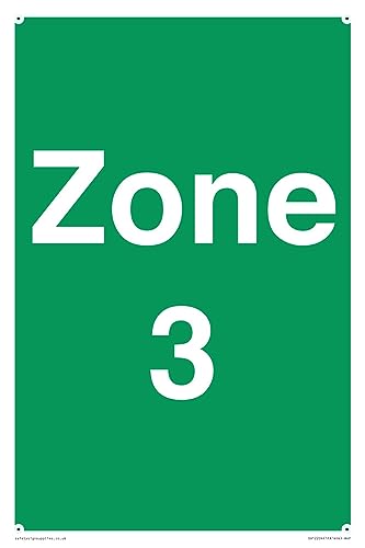 Zone 3 Schild – 200 x 300 mm – A4P von Viking Signs