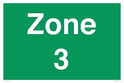 Zone 3 Schild – 600 x 400 mm – A2L von Viking Signs