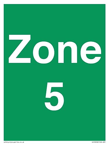 Zone 5 Schild – 150 x 200 mm – A5P von Viking Signs