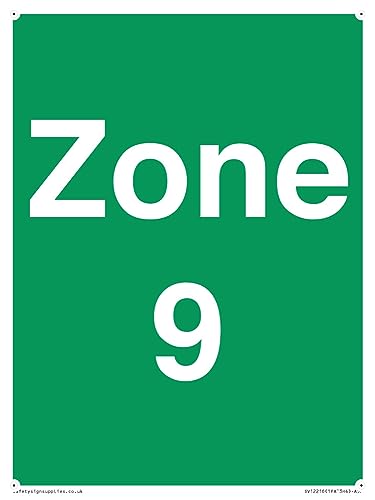 Zone 9 Schild – 150 x 200 mm – A5P von Viking Signs