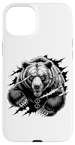 Berserker Bär Braunbär Berserk-Rune Runen Symbol Wikinger Hülle für iPhone 15 Plus von Viking Valhalla Krieger Normanne Runenkreis Götter