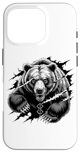 Berserker Bär Braunbär Berserk-Rune Runen Symbol Wikinger Hülle für iPhone 16 Pro von Viking Valhalla Krieger Normanne Runenkreis Götter