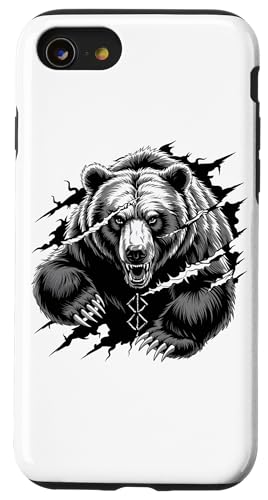 Berserker Bär Braunbär Berserk-Rune Runen Symbol Wikinger Hülle für iPhone SE (2020) / 7 / 8 von Viking Valhalla Krieger Normanne Runenkreis Götter