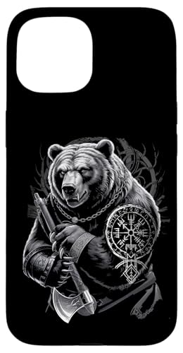 Berserker Bär Odin Vegvisir Nordischer Kompass Wikinger Hülle für iPhone 15 Berserker Bär Odin Vegvisir Nordischer Kompass Wikinger Hülle für iPhone 15 von Viking Valhalla Krieger Normanne Runenkreis Götter