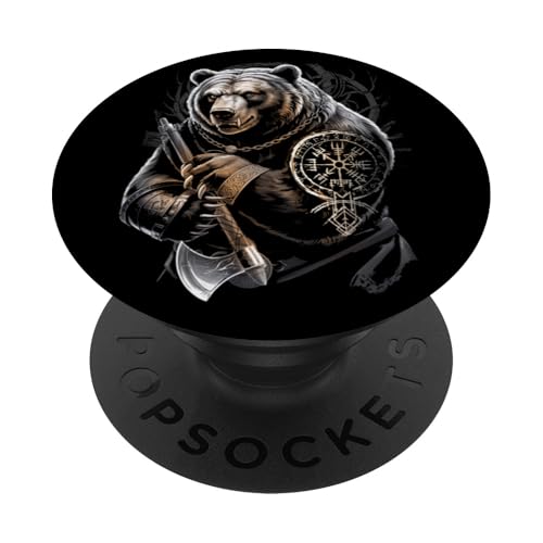 Berserker Bär Odin Vegvisir Nordischer Kompass Wikinger PopSockets Klebender PopGrip Berserker Bär Odin Vegvisir Nordischer Kompass Wikinger PopSockets Klebender PopGrip von Viking Valhalla Krieger Normanne Runenkreis Götter