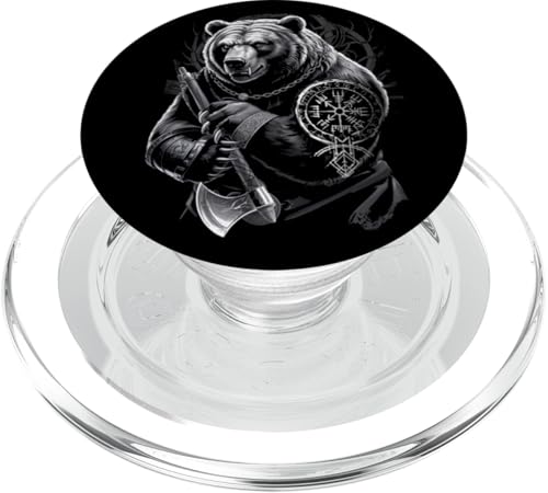 Berserker Bär Odin Vegvisir Nordischer Kompass Wikinger PopSockets PopGrip für MagSafe von Viking Valhalla Krieger Normanne Runenkreis Götter