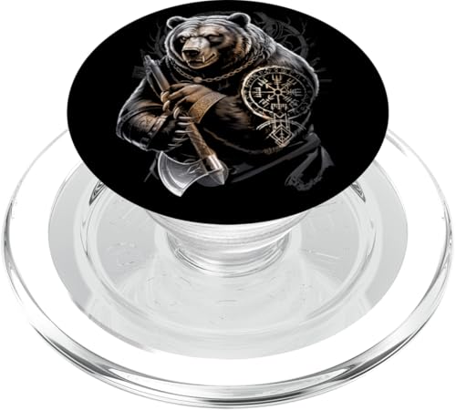Berserker Bär Odin Vegvisir Nordischer Kompass Wikinger PopSockets PopGrip für MagSafe von Viking Valhalla Krieger Normanne Runenkreis Götter