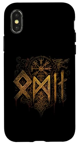 Odin Schrift Walhalla Fenrir Wolf Vegvisir Symbol Wikinger Hülle für iPhone X/XS von Viking Valhalla Krieger Normanne Runenkreis Götter