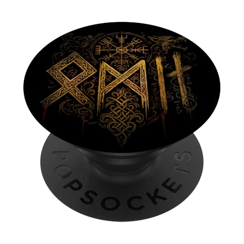 Odin Schrift Walhalla Fenrir Wolf Vegvisir Symbol Wikinger PopSockets Klebender PopGrip Odin Schrift Walhalla Fenrir Wolf Vegvisir Symbol Wikinger PopSockets Klebender PopGrip von Viking Valhalla Krieger Normanne Runenkreis Götter