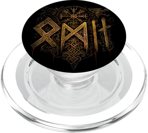 Odin Schrift Walhalla Fenrir Wolf Vegvisir Symbol Wikinger PopSockets PopGrip für MagSafe von Viking Valhalla Krieger Normanne Runenkreis Götter