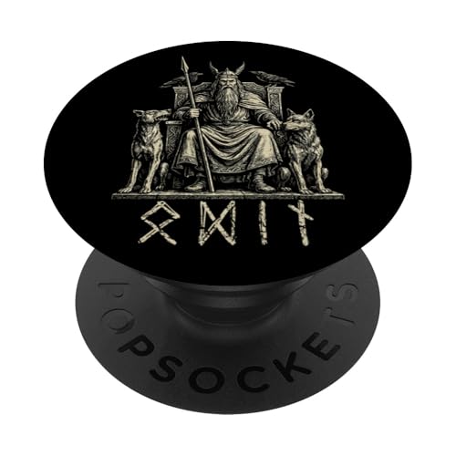 Odin Wölfe Raben Odins Wotan Nordischer Wikinger Gott Viking PopSockets Klebender PopGrip von Viking Valhalla Krieger Normanne Runenkreis Götter