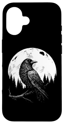 Rabe vor Vollmond Odins Rabe Nordische Mythologie Wikinger Hülle für iPhone 16 Rabe vor Vollmond Odins Rabe Nordische Mythologie Wikinger Hülle für iPhone 16 von Viking Valhalla Krieger Normanne Runenkreis Götter