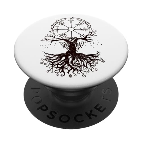 Vegvisir Symbol Baum des Lebens Nordischer Kompass Wikinger PopSockets mit austauschbarem PopGrip Vegvisir Symbol Baum des Lebens Nordischer Kompass Wikinger PopSockets mit austauschbarem PopGrip von Viking Valhalla Krieger Normanne Runenkreis Götter