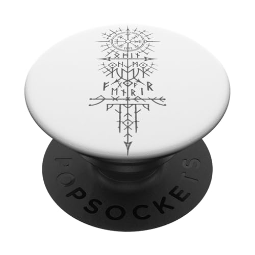 Walhalla Odin Fenrir Wolf Runen Nordischer Kompass Wikinger PopSockets Klebender PopGrip Walhalla Odin Fenrir Wolf Runen Nordischer Kompass Wikinger PopSockets Klebender PopGrip von Viking Valhalla Krieger Normanne Runenkreis Götter