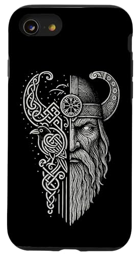 Walhalla Odin Totentiere Rabe keltische Runen Wikinger Hülle für iPhone SE (2020) / 7 / 8 von Viking Valhalla Krieger Normanne Runenkreis Götter