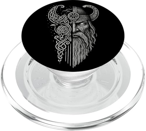 Walhalla Odin Totentiere Rabe keltische Runen Wikinger PopSockets PopGrip für MagSafe von Viking Valhalla Krieger Normanne Runenkreis Götter