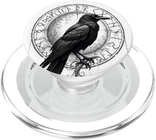 Walhalla Rabe Raben Odins Runen Nordischer Kompass Wikinger PopSockets PopGrip für MagSafe von Viking Valhalla Krieger Normanne Runenkreis Götter