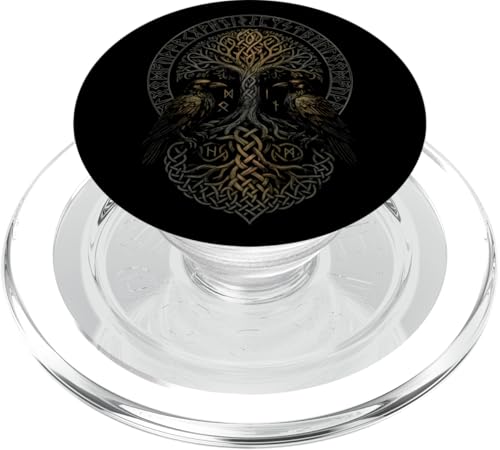Walhalla Raben Odins keltischer Knoten Lebensbaum Wikinger PopSockets PopGrip für MagSafe von Viking Valhalla Krieger Normanne Runenkreis Götter