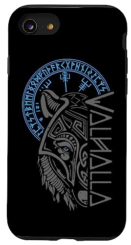 Walhalla Wolf Maske Odin Runen Nordischer Kompass Wikinger Hülle für iPhone SE (2020) / 7 / 8 von Viking Valhalla Krieger Normanne Runenkreis Götter