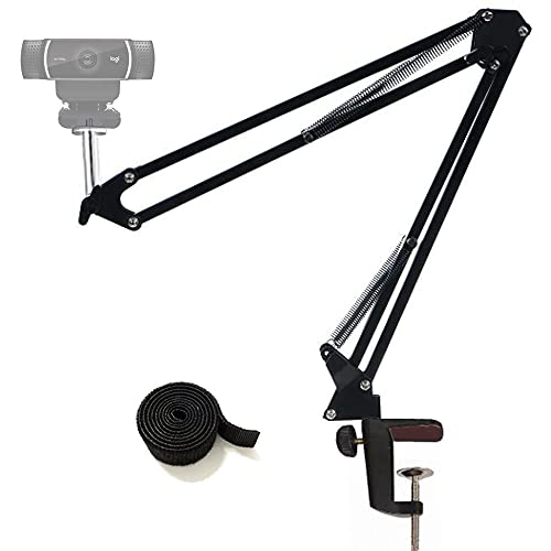 Tencro Einstellbare Webcam-Standhalterung, Kamera-Schreibtisch-Klemmhalterung für Logitech Webcam C922 C930e C930 C920 C615 usw. 1/4 Zoll (0,6 cm ) Gewinde von Vikisda