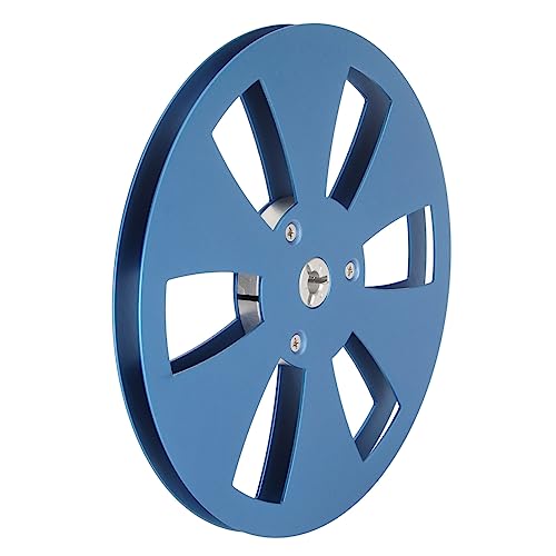 1/4 7 Zoll Leere Spule, 6-Loch-Tonbandspule aus Aluminiumlegierung für Reel-to-Reel-Kassettenspieler, Edelstahlschrauben, Gute Klangqualität (Blau) von Vikye