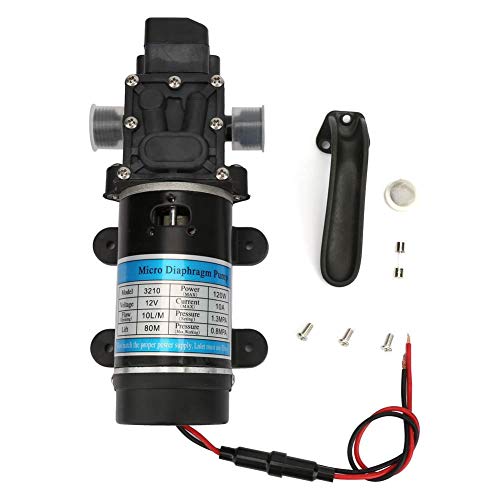 12 V 120 W Elektrische Wasserpumpe 10 L/m Selbstansaugende Membranpumpe 1,5 m 8 G für Hochdruckreiniger, Wasserspray, Pestizidspray(12V 3210YD-12-120FS) von Vikye