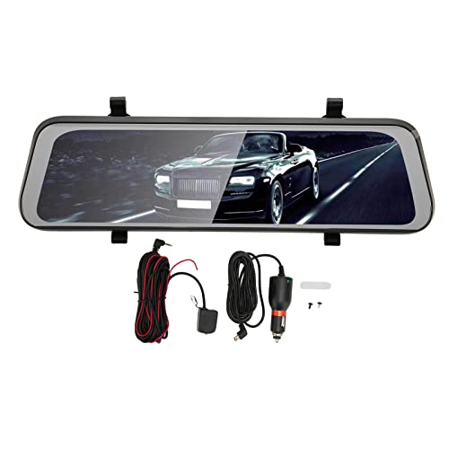 8,7-Zoll-Spiegel-Dashcam-Rückfahrkamera, 1080P Full HD-Touchscreen-Rückspiegel für Autos und Lastwagen, Vordere Hintere Loop-, Parküberwachung, Rückfahrkamera(K65) von Vikye