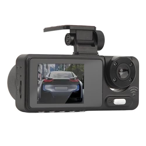 Auto-Dashcam, 1080P HD 2-Zoll-IPS-Display-Armaturenbrettkamera mit Dreifachobjektiv, Bewegungserkennung, 24-Stunden-Parküberwachung, Unterstützt 32-GB-Speicherkarte (Nicht Im von Vikye
