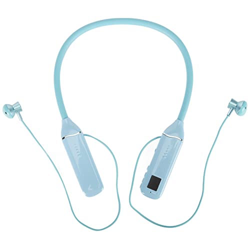 Bluetooth-Kopfhörer, Bluetooth-Kopfhörer mit Nackenbügel und RGB-Hintergrundbeleuchtung, In-Ear-Ohrhörer mit Magnetischem LED-Power-Display und Nackenbügel, Schweißfestes (Blau) von Vikye