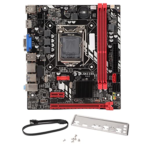 Computer Desktop Motherboard, DDR3 Motherboard Unterstützt 1155 Pins I3 I5 I7 Prozessor 2 DDR3 100M Netzwerkschnittstelle Stabiles Power Gaming Motherboard von Vikye