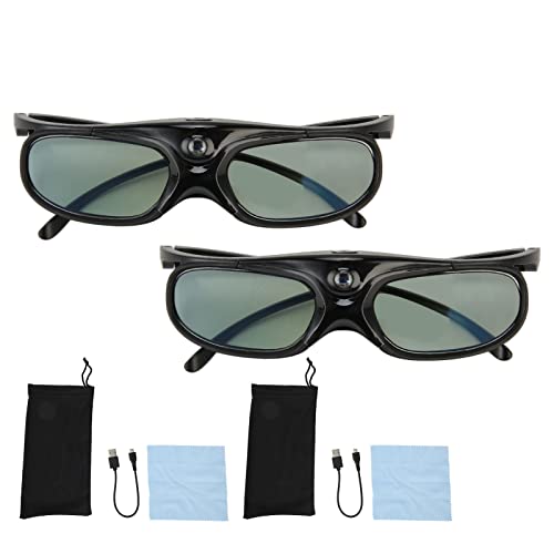 DLP Link 3D-Brille, Wiederaufladbare 3D-Aktivbrille, 144 Hz Bildwiederholfrequenz, Kompatibel für Vivitek, für LTV 2500, für LTV 3500, für Vanish TV-Projektoren von Vikye