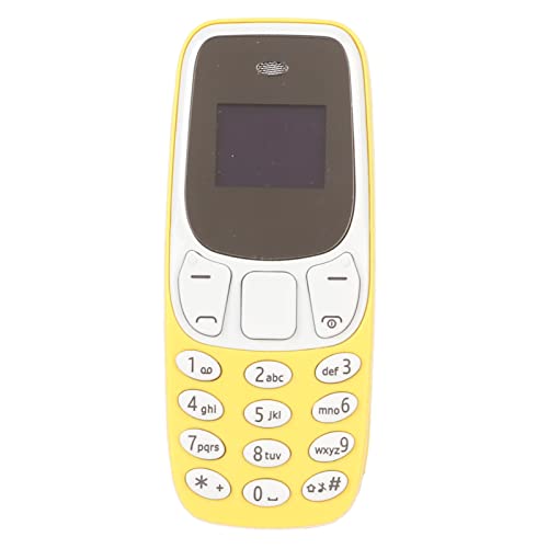 Das Kleinste Telefon der Welt, Freisprecheinrichtung, Bluetooth-Dialer, Dual-SIM-Karte, Entsperrtes GSM-2-in-1-Handy (Gelb) von Vikye