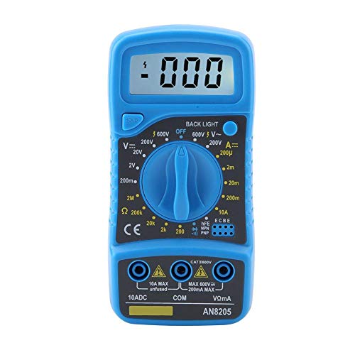 Digital Multimeter, DC/AC Tragbare Strommessgerät Spannungsmesser Mit LCD-Anzeige, Messung von Spannung, Strom, Widerstand, Klangkontinuität, Dioden-/Transistorprüfmodus, für Zuhause Schule Labor von Vikye