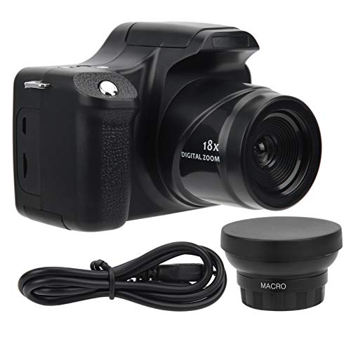 Digitalkamera, 3,0-Zoll-LCD-Bildschirm, 18-facher Zoom, HD-Spiegelreflexkamera, Lange Brennweite, Digitalkamera, Unterstützt für 24-Megapixel-Fotoaufnahmen (Standard Edition + Weitwinkelobjektiv) von Vikye