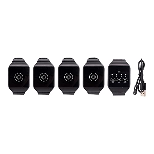 Drahtloser Pfleger-Pager, 433,92 MHz IPX7 Wasserdichter Drahtloser Handgelenk-Pager, Mehrzweck-Uhren-Pager für Restaurant-Paging-System (4 für 1) von Vikye