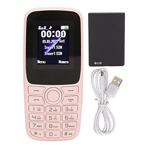 Entsperrtes Mobiltelefon, Senioren-Handy, Entsperrtes Mobiltelefon mit 2,4-Zoll-Bildschirm, Großen Tasten, Dual-SIM, HD-Lautsprecher, für Senioren (Rosa) von Vikye