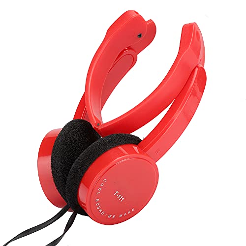 Faltbares Headset, Kabelgebundenes Stereo-Headset für mit Mikrofon für Smartphone-Tablet (Rot) von Vikye