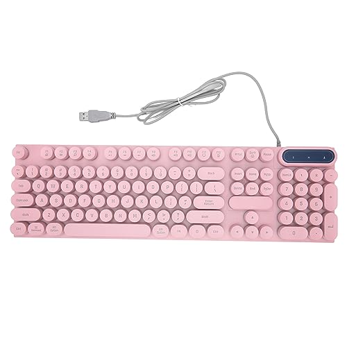 Gaming-Tastatur, 104-Tasten-Tastatur mit Hintergrundbeleuchtung, Anpassbare Kabelgebundene Tastatur für Win 2000, für Win XP, für Win ME, für Vista, für Win (Rosa) von Vikye