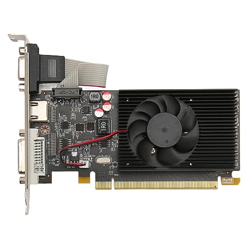 Grafikkarte, R5 220 1 GB DDR3 64-Bit-Grafikkarte, Geeignet für Desktop-Computerspiele, Unterstützt PCI Express X16 1.1 DVI VGA HD Multimedia-Schnittstelle von Vikye