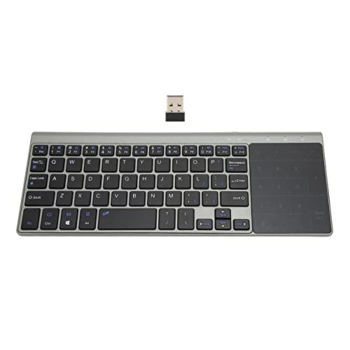 Kabelloses Tastatur-Touchpad, 2,4 G 2-in-1-tragbare Kabellose Tastatur mit Empfindlichem Touchpad, Ultrakompakte Tastatur in Voller Größe für IOS/Windows/Android von Vikye