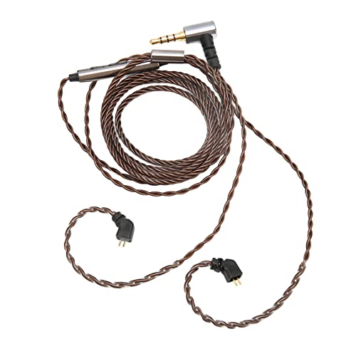 Kopfhörer-Upgrade-Kabel, 2-poliges 0,78 Mm 3,5 Mm OFC-Kern-Kopfhörer-Upgrade-Kabel mit Mikrofon-Ersatz-Ohrhörer-Kabel für AS10 AS06 ZST ZS3 ES4 von Vikye
