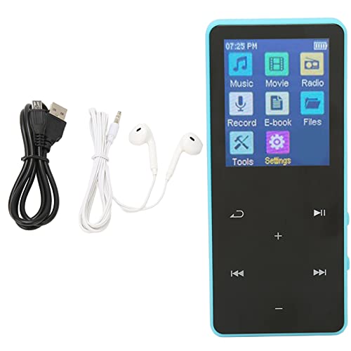 MP3-MP4-Player, Bluetooth 5.0 MP3-Musikplayer mit 1,8-Zoll-Touchscreen, 300-mAh-Lithiumbatterie, Tragbarer Musikplayer für den Sport (Blau) von Vikye